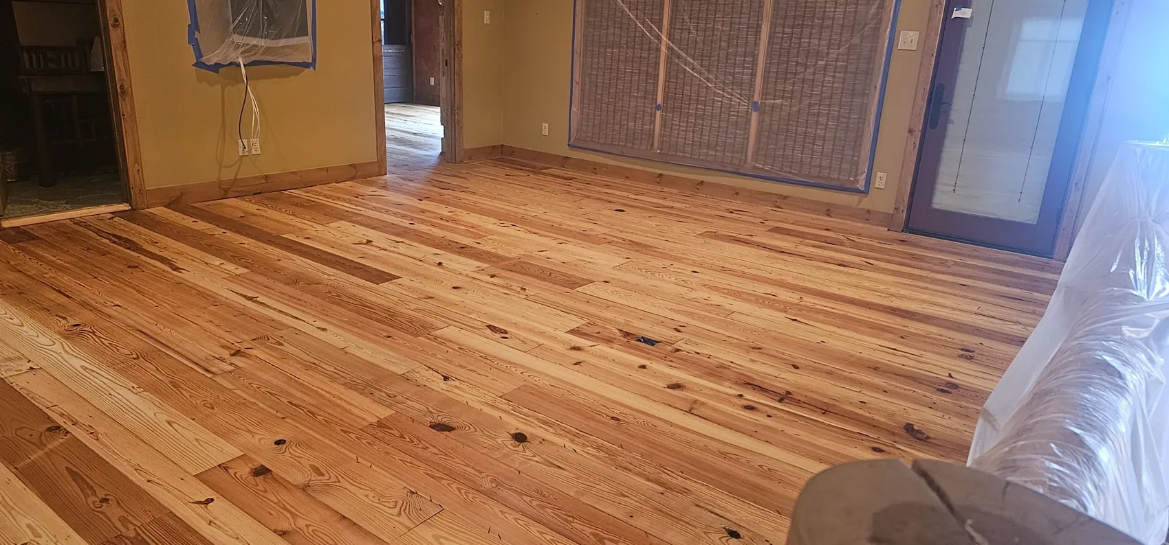 Natural wood flooring in a room