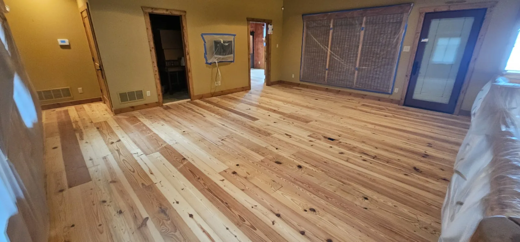 Finished wood flooring